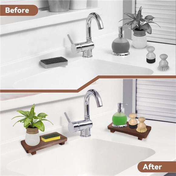 Wood Soap Tray Set Rustic Wooden Riser Decor Display Bathroom Kitchen Counter - Picture 5 of 8